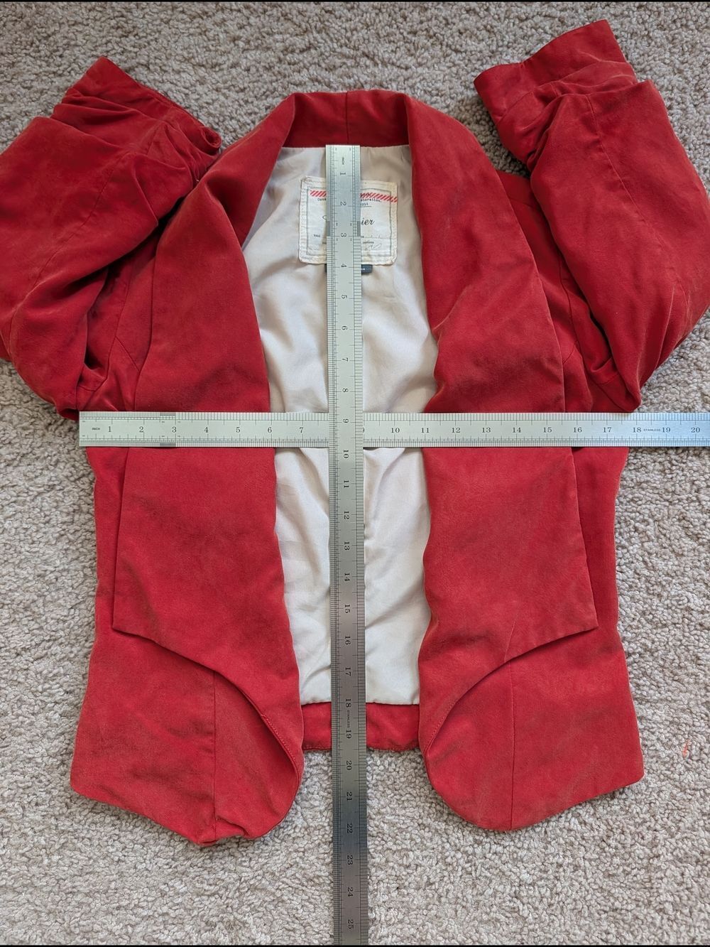 Anthropologie Cartonnier Womens Burnt Orange Open Front Blazer Jacket Size 6 - Picture 9 of 10